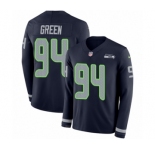 Youth Nike Seattle Seahawks #94 Rasheem Green Limited Navy Blue Therma Long Sleeve NFL Jersey