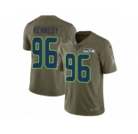Youth Nike Seattle Seahawks #96 Cortez Kennedy Limited Olive 2017 Salute to Service NFL Jersey