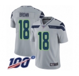 Youth Seattle Seahawks #18 Jaron Brown Grey Alternate Vapor Untouchable Limited Player 100th Season Football Jersey