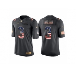 Youth Seattle Seahawks #3 Russell Wilson Anthracite Salute to Service USA Flag Fashion Jersey