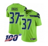 Youth Seattle Seahawks #37 Quandre Diggs Limited Green Rush Vapor Untouchable 100th Season Football Jersey