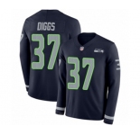 Youth Seattle Seahawks #37 Quandre Diggs Limited Navy Blue Therma Long Sleeve Football Jersey