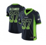 Youth Seattle Seahawks #37 Shaun Alexander Limited Navy Blue Rush Drift Fashion Football Jersey