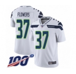 Youth Seattle Seahawks #37 Tre Flowers White Vapor Untouchable Limited Player 100th Season Football Jersey