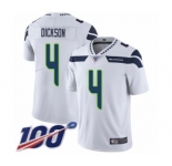 Youth Seattle Seahawks #4 Michael Dickson White Vapor Untouchable Limited Player 100th Season Football Jersey
