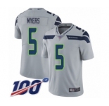 Youth Seattle Seahawks #5 Jason Myers Grey Alternate Vapor Untouchable Limited Player 100th Season Football Jersey