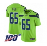 Youth Seattle Seahawks #65 Germain Ifedi Limited Green Rush Vapor Untouchable 100th Season Football Jersey