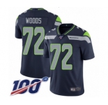 Youth Seattle Seahawks #72 Al Woods Navy Blue Team Color Vapor Untouchable Limited Player 100th Season Football Jersey