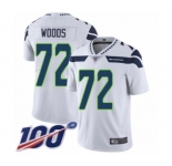 Youth Seattle Seahawks #72 Al Woods White Vapor Untouchable Limited Player 100th Season Football Jersey