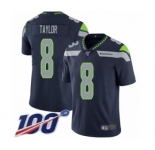 Youth Seattle Seahawks #8 Jamar Taylor Navy Blue Team Color Vapor Untouchable Limited Player 100th Season Football Jersey