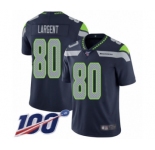 Youth Seattle Seahawks #80 Steve Largent Navy Blue Team Color Vapor Untouchable Limited Player 100th Season Football Jersey