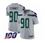 Youth Seattle Seahawks #90 Jadeveon Clowney Grey Alternate Vapor Untouchable Limited Player 100th Season Football Jersey