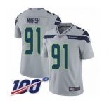Youth Seattle Seahawks #91 Cassius Marsh Grey Alternate Vapor Untouchable Limited Player 100th Season Football Jersey