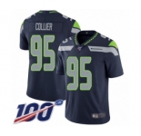 Youth Seattle Seahawks #95 L.J. Collier Navy Blue Team Color Vapor Untouchable Limited Player 100th Season Football Jersey