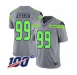 Youth Seattle Seahawks #99 Quinton Jefferson Limited Silver Inverted Legend 100th Season Football Jersey