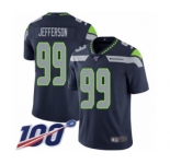 Youth Seattle Seahawks #99 Quinton Jefferson Navy Blue Team Color Vapor Untouchable Limited Player 100th Season Football Jersey