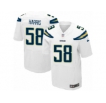 Men Nike Los Angeles Chargers #58 Nigel Harris Elite White NFL Jersey