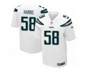 Men Nike Los Angeles Chargers #58 Nigel Harris Elite White NFL Jersey