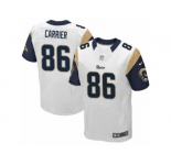 Men Nike Los Angeles Rams #86 Derek Carrier Elite White NFL Jersey