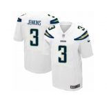 Men's Nike Los Angeles Chargers #3 Rayshawn Jenkins Elite White NFL Jersey