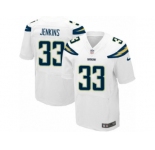 Men's Nike Los Angeles Chargers #33 Rayshawn Jenkins Elite White NFL Jersey