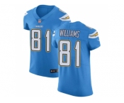 Nike Los Angeles Chargers #81 Mike Williams Electric Blue Alternate Men Stitched NFL Vapor Untouchable Elite Jersey