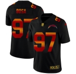 Los Angeles Chargers #97 Joey Bosa Men's Black Nike Red Orange Stripe Vapor Limited NFL Jersey