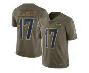 Men Nike Los Angeles Chargers #17 Philip Rivers Limited Olive 2017 Salute to Service NFL Jersey