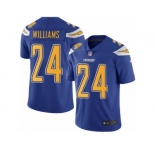 Men Nike Los Angeles Chargers #24 Trevor Williams Limited Electric Blue Rush Vapor Untouchable NFL Jersey