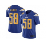 Men Nike Los Angeles Chargers #58 Nigel Harris Limited Electric Blue Rush Vapor Untouchable NFL Jersey