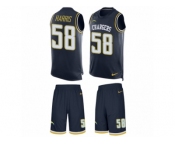 Men Nike Los Angeles Chargers #58 Nigel Harris Limited Navy Blue Tank Top Suit NFL Jersey
