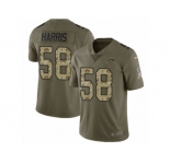 Men Nike Los Angeles Chargers #58 Nigel Harris Limited Olive Camo 2017 Salute to Service NFL Jersey