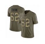 Men Nike Los Angeles Chargers #62 Max Tuerk Limited Olive Camo 2017 Salute to Service NFL Jersey