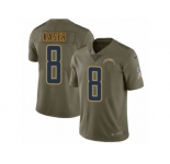 Men Nike Los Angeles Chargers #8 Drew Kaser Limited Olive 2017 Salute to Service NFL Jersey