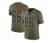 Men Nike Los Angeles Chargers #86 Hunter Henry Limited Olive 2017 Salute to Service NFL Jersey