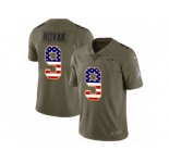 Men Nike Los Angeles Chargers #9 Nick Novak Limited Olive USA Flag 2017 Salute to Service NFL Jersey