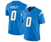Men's Los Angeles Chargers #0 Daiyan Henley Blue 2026 F.U.S.E. 2-Star C Patch Vapor Limited Football Stitched Jersey