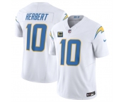 Men's Los Angeles Chargers #10 Justin Herbert White 2025 F.U.S.E With 4-Star C Patch Vapor Limited Stitched Football Jersey