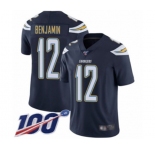 Men's Los Angeles Chargers #12 Travis Benjamin Navy Blue Team Color Vapor Untouchable Limited Player 100th Season Football Jersey