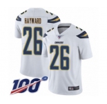 Men's Los Angeles Chargers #26 Casey Hayward White Vapor Untouchable Limited Player 100th Season Football Jersey