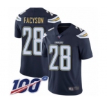 Men's Los Angeles Chargers #28 Brandon Facyson Navy Blue Team Color Vapor Untouchable Limited Player 100th Season Football Jersey