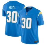 Men's Los Angeles Chargers #30 Kimani Vidal Blue 2025 F.U.S.E. Vapor Limited Football Stitched Jersey