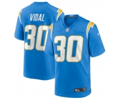 Men's Los Angeles Chargers #30 Kimani Vidal Blue 2025 Football Stitched Game Jersey