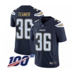 Men's Los Angeles Chargers #36 Roderic Teamer Navy Blue Team Color Vapor Untouchable Limited Player 100th Season Football Jersey