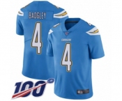 Men's Los Angeles Chargers #4 Michael Badgley Electric Blue Alternate Vapor Untouchable Limited Player 100th Season Football Jersey