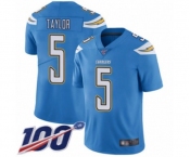 Men's Los Angeles Chargers #5 Tyrod Taylor Electric Blue Alternate Vapor Untouchable Limited Player 100th Season Football Jersey