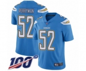 Men's Los Angeles Chargers #52 Denzel Perryman Electric Blue Alternate Vapor Untouchable Limited Player 100th Season Football Jersey