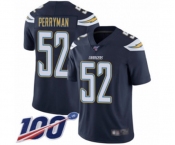 Men's Los Angeles Chargers #52 Denzel Perryman Navy Blue Team Color Vapor Untouchable Limited Player 100th Season Football Jersey