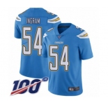 Men's Los Angeles Chargers #54 Melvin Ingram Electric Blue Alternate Vapor Untouchable Limited Player 100th Season Football Jersey