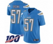 Men's Los Angeles Chargers #57 Jatavis Brown Electric Blue Alternate Vapor Untouchable Limited Player 100th Season Football Jersey